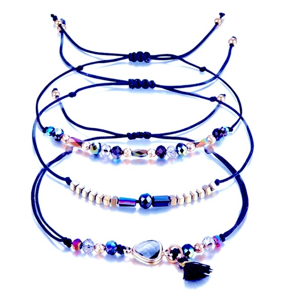 NEW Deep Blue 3Pc Friendship Bracelet Set - Picture 2 of 6